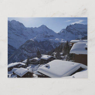 Eiger, Mönch & Jungfrau Trilogy-vy från Mürren Vykort
