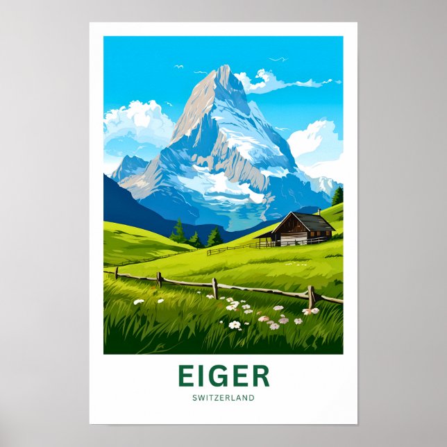Eiger Schweiz Travel Print Poster (Framsidan)
