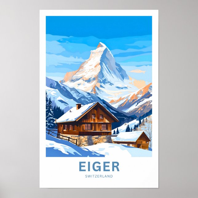 Eiger Schweiz Travel Print Poster (Framsidan)