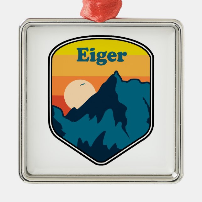 Eiger Sunrise Julgransprydnad Metall (Framsidan)