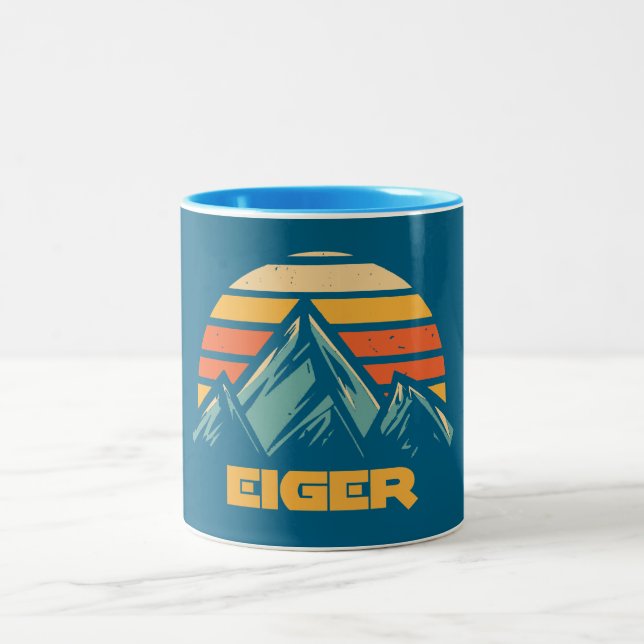 Eiger Switzerland Retro Turquoise Två-Tonad Mugg (Center)