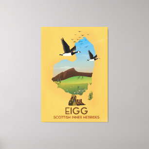 Eigg Scottish Inner Hebrides Karta Canvastryck