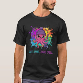 Eight Arms, Zero Chill – Cute Pink Octopus  T Shirt