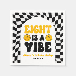 Eight Is A Vibe Retro Eighth 8th Birthday Party Pappersservett