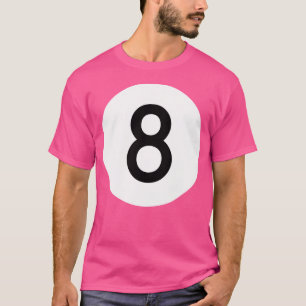 Eightball Black Number åtta Bassäng Snooker Boll T Shirt