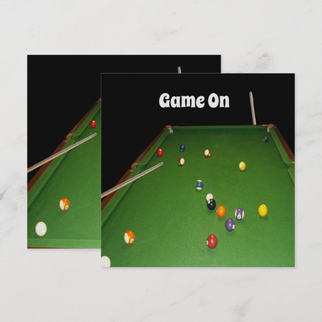 Eightball Bord-oljefärg med Bollar och tankar, (Fram/baksida)