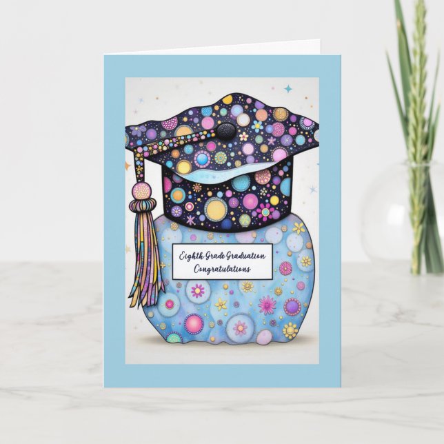 Eighth Grade Graduation Mostly Blue Kort (Framsida)