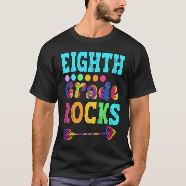 Eighth Grade Rocks  Hello 8th Grade Back To School T Shirt (Framsida)