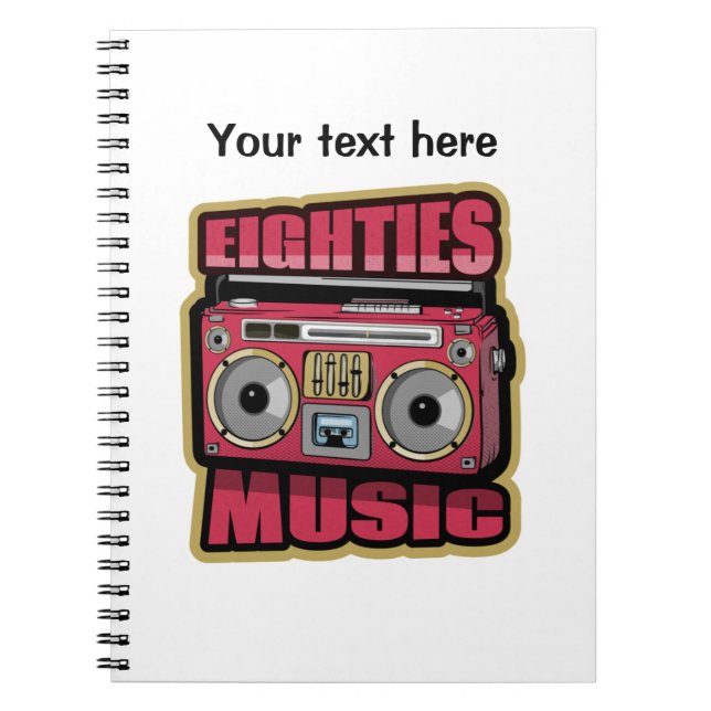 Eighties Music Stereo Anteckningsbok (Framsidan)
