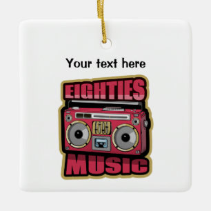 Eighties Music Stereo Julgransprydnad Keramik