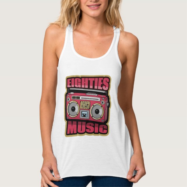 Eighties Music Stereo Linne Med Racerback (Framsida)