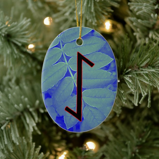 Eihwaz Viking Rune Yule Ornament - Center Persev (Träd)