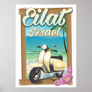 Eilat Beach Israel-scooter reseaffisch Poster