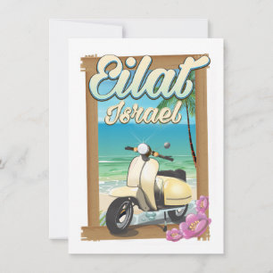 Eilat Strand Israel scooter reseskylt Inbjudningar