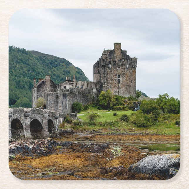 Eilean Donan Castle, Loch Duich - Skottland, Fören Underlägg Papper Kvadrat (Framsidan)