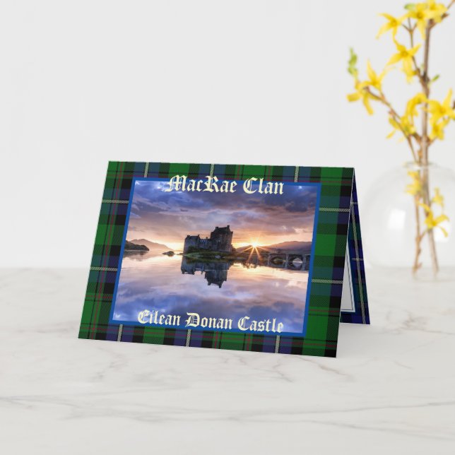 Eilean Donan Castle - MacRae Klan Greeting Card Kort (Gul blomma)