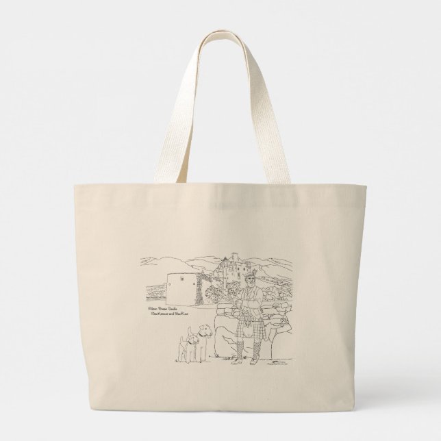 Eilean Donan Castle, Scotland Tote Bag Jumbo Tygkasse (Baksida)