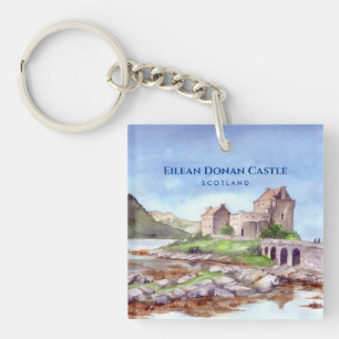 Eilean Donan Castle Scotland Watercolor Painting