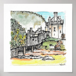 Eilean Donan Castle-utskrift av originalfärg Poster