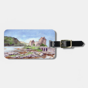Eilean Donan Castle Watercolor Painting Bagagebricka