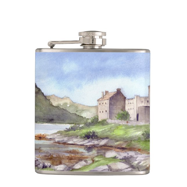 Eilean Donan Castle Watercolor Painting Fickplunta (Framsidan)