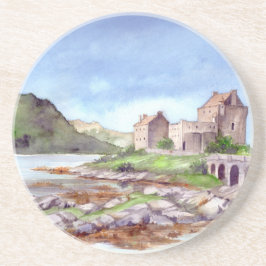 Eilean Donan Castle Watercolor Painting Underlägg
