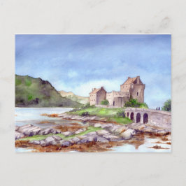 Eilean Donan Castle Watercolor Painting Vykort