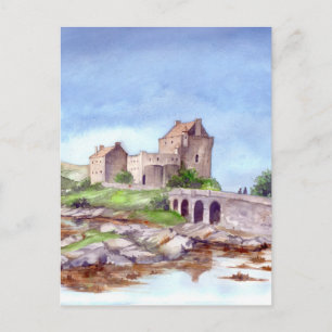 Eilean Donan slott akvarellmålning Vykort