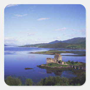 Eilean Donan slott, Dornie, Högländerna, Fyrkantigt Klistermärke