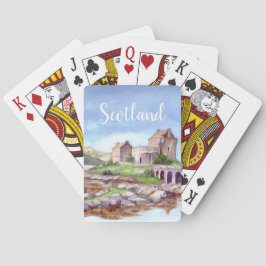 Eilean Donan slott Vattenfärg Målning Casinokort