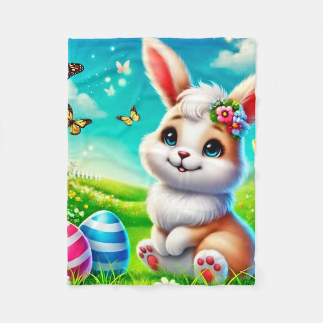 Ein glücklicher Hase Fleecefilt (Framsidan)