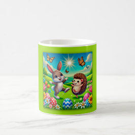 Ein glücklicher Hase und Igel Kaffemugg