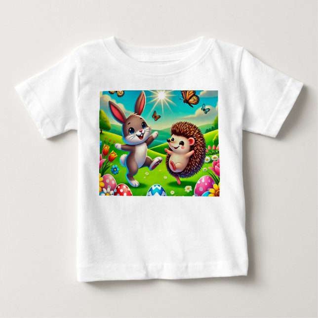 Ein glücklicher Hase und Igel T Shirt (Framsida)