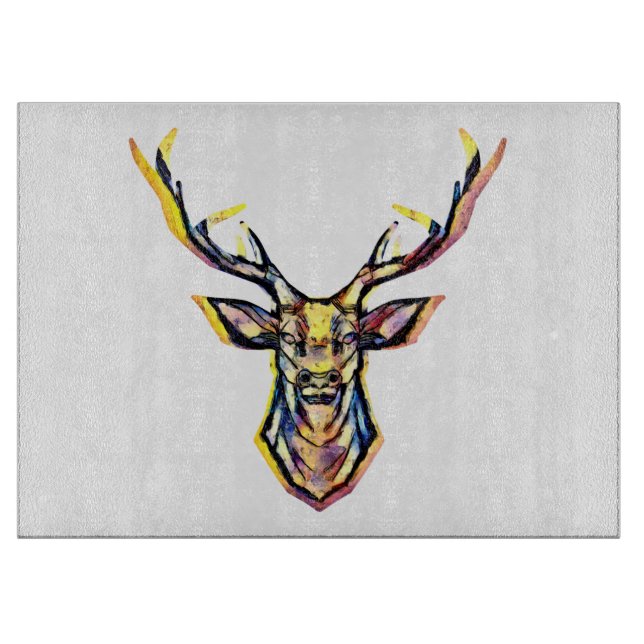 Ein Hirschkopf als buntes Bild im Aquarell Stil    (Framsidan)
