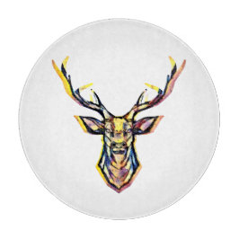 Ein Hirschkopf als buntes Bild im Aquarell Stil  