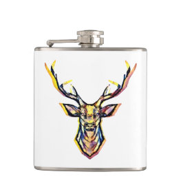 Ein Hirschkopf als buntes Bild im Aquarell Stil    Fickplunta