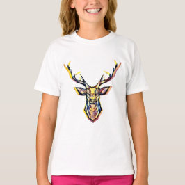 Ein Hirschkopf als buntes Bild im Aquarell Stil    T Shirt