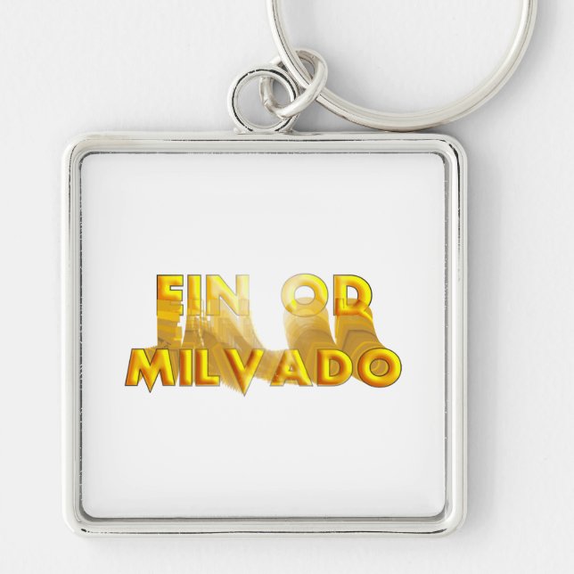 Ein Od Milvado Fyrkantig Silverfärgad Nyckelring (Framsidan)