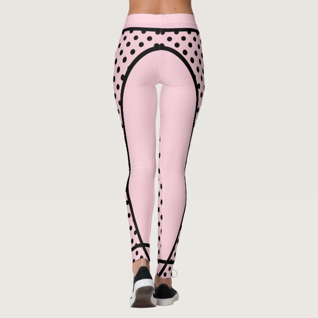 Ein Traum in Rosa mit schwarzen Punkten Yoga Leggings (Baksida)