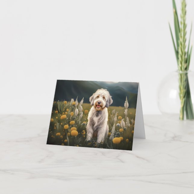 Ein wunderschöner weißer Hund Helgkort (Framsida)