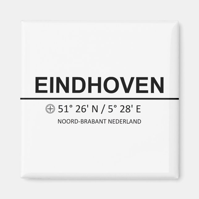 Eindhoven Coordinaten - Eindhoven Coordinates Magnet (Framsidan)