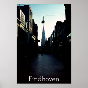 Eindhoven street & Catharinakerk, Nederländerna Poster