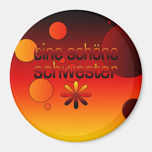 Eine Schöne Schwester Tyskland Flagga Färg Pop Art Magnet (Framsidan)