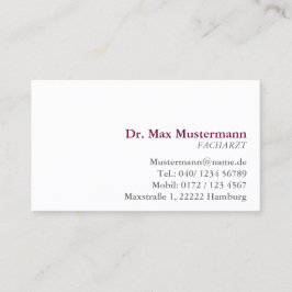 einfache Arzt Visitenkarte Visitkort