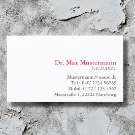 einfache Doktor Visitenkarte Visitkort