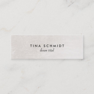 Einfache elegante Imitat Shimmery Weiße Mini Visitkort