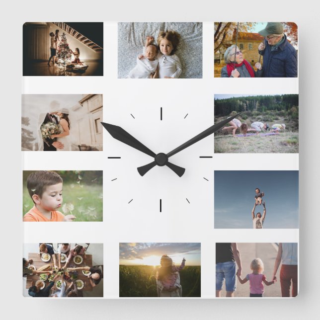 Einfache Foto Wanduhr Vorlage Fyrkantig Klocka (Framsida)