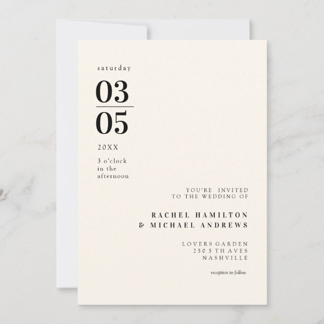 Einfache, moderne, grosse Typografie Einladung Inbjudningar (Framsida)