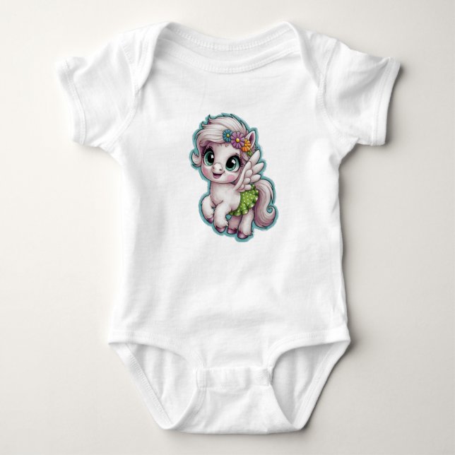 Einhorn-Baby-Strampler T Shirt (Framsida)