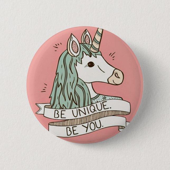 Einhorn Button 5,7 cm Rund Knapp (Framsida)